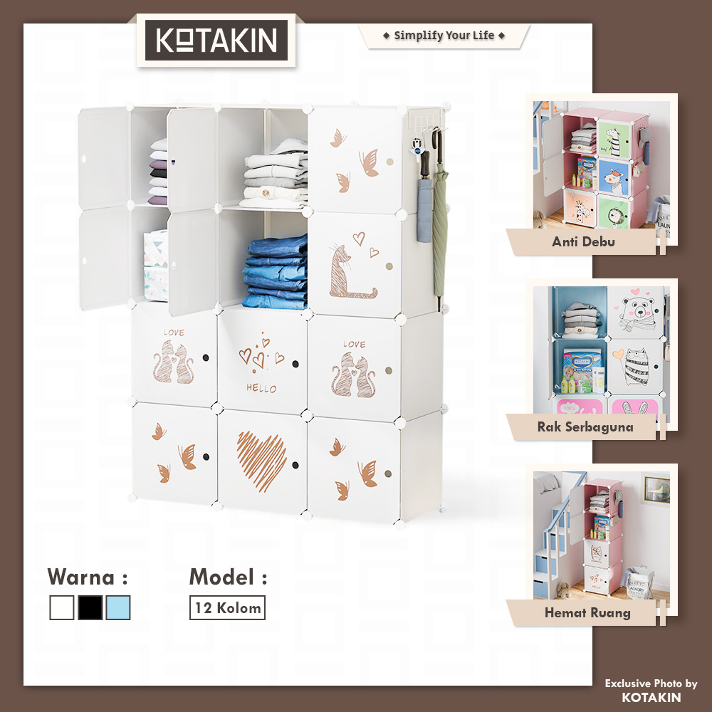 Kotak Baju Karakter 12 Pintu